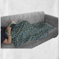 thumbnail image 6 of Leaves Soft Flannel Fleece Blanket, Foliage Pattern with Retro Inspirations Plant Silhouettes Design Spring Theme, Cozy Plush for Indoor and Outdoor Use, 50" x 70", Taupe Blue Green, by Ambesonne, 6 of 6
