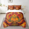 thumbnail image 2 of Homewish Vintage Tribal Damask Bedding Comforter Set 7pcs for Female, Hippie Flower Floral Queen Bedding Sets, Bohemian Mandala Print Reversible Queen Sheet Sets, Super Cozy Room Decor, 2 of 7