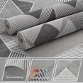thumbnail image 3 of Pentantan 9'x12' Area Rugs for Living Room, Machine Washable Modern Stripe Neutral Rug, Non Slip Low Pile Waterproof Indoor Carpet for Bedroom Dining Room Office, Easy to Clean, Gray, 3 of 7