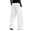 thumbnail image 5 of Mens Lightweight Baggy Sweatpants Wide Leg Casual Workout Pants | Premium Cotton Blend, Elastic Waist Inner/Outer Drawstring, 5 of 7