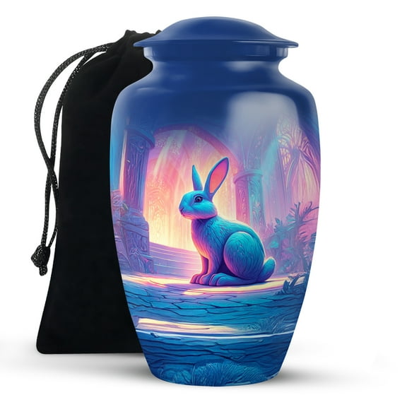 KARYLIZ Rabbit Urns for Human Ashes Adult Male, Large Cremation Urns for Human Ashes Female, Memorial Urn For Women & Men, Decorative Funeral Urn Mom & Dad