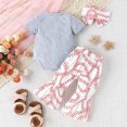 thumbnail image 5 of MEZZALL Girls Boys Short Sleeve Baseball Letter Prints Onesie Bodysuits One-Pieces Long Pants Headbands Outfits Soft, 12-18 Months, 5 of 9