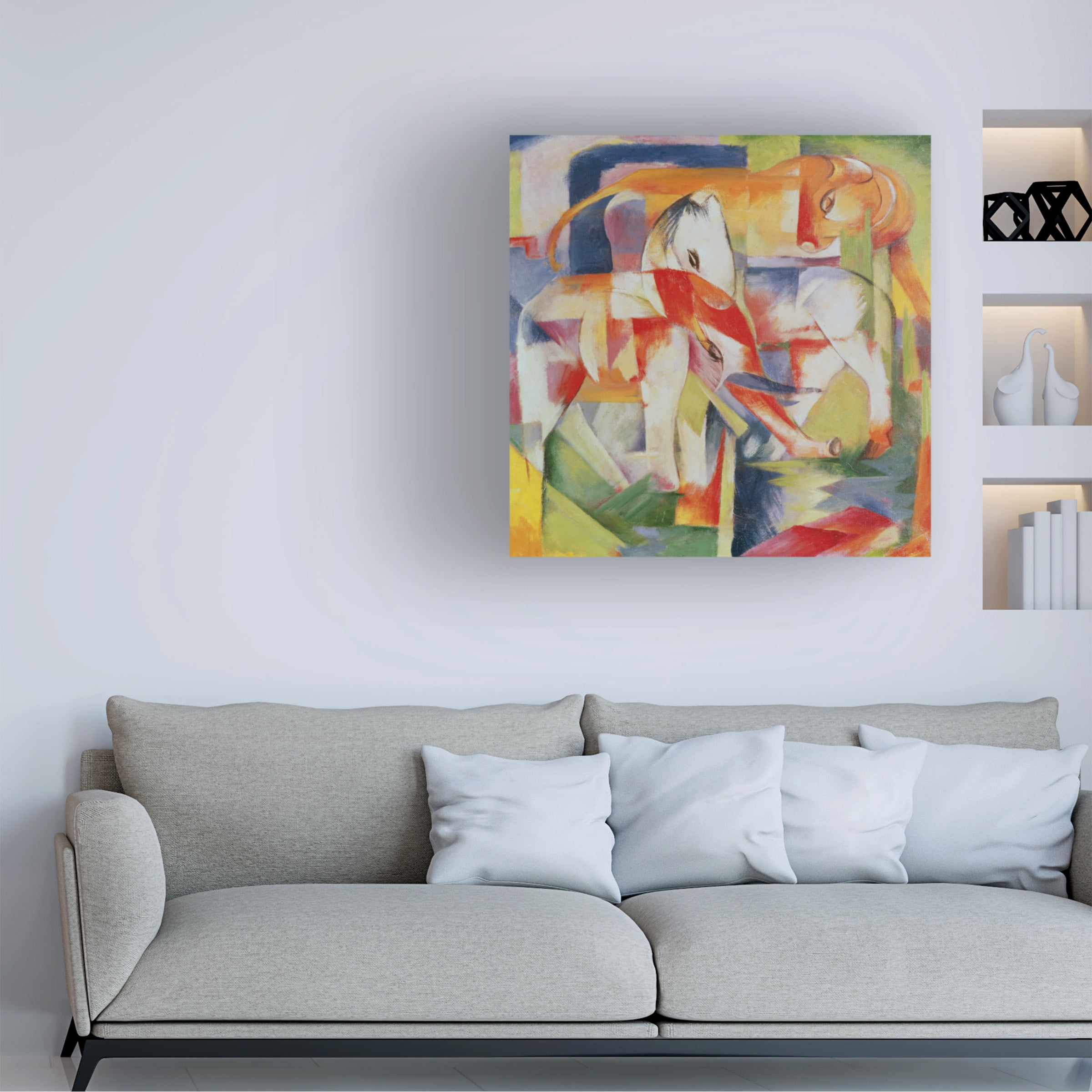 Trademark Fine Art "Elephant, Horse and Cow, 1914" Canvas Art by Franz Marc
