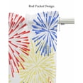 thumbnail image 5 of Yellow Red Blue Fireworks Linen Curtain Valance for Bedroom/Bathroom/Kitchen/Living/Dining Room Window,Independence Day Freedom White Pocket Topper Drapes Decorative Cafe Drapery Panel 42"x12", 5 of 6