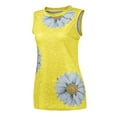 thumbnail image 4 of Daqian Plus Size Sleeveless Tops Women Summer Tops O-neck Daisy Print Sleeveless Tank T-Shirts Graphic Blouse Sleeveless Tops for Women Plus Size Yellow 10(XL), 4 of 6