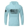 thumbnail image 4 of XADYUY USA Hoodie Men for Men USA Flag Print Patriotic Sweatshirts Vintage Western Aztec Long Sleeve Pullover Top Casual Tactical Hooded Sweater with Pockets,Black 2XL, 4 of 8