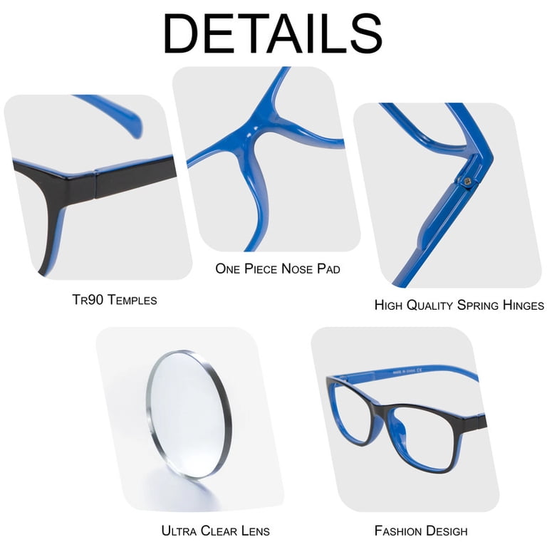 NevEND 4 Pack Reading Glasses for Women and Men Reader +2.00 