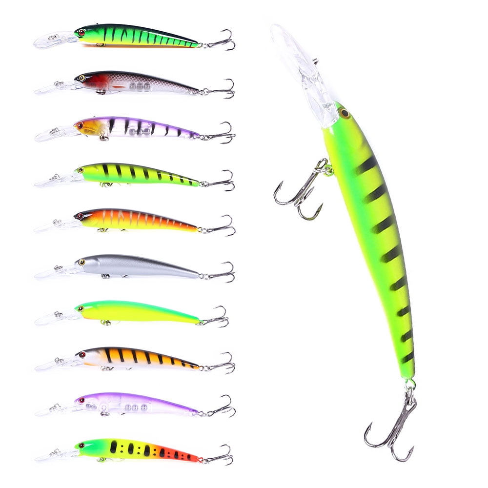 HENGJIA Fishing Lures Large Hard Bait Minnow VIB Lure with Treble Hook Life-Like Swimbait Fishing Bait Popper Crankbait Sinking Lure for Bass Trout Walleye Redfish