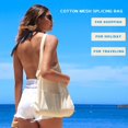 thumbnail image 3 of Mistaha Reusable Shopping Bags Cotton Mesh Splicing Totes Washable Grocery Bags Soft Recycle Eco Friendly, 3 of 8