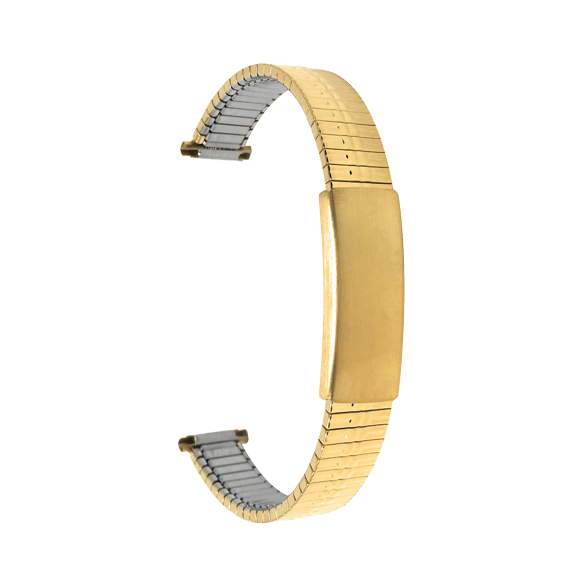 Bandini 13mm Gold Tone Stainless Steel Stretch Watch Strap for Women, Straight End, Adjustable Length Metal Expansion Watch Band, No Buckle