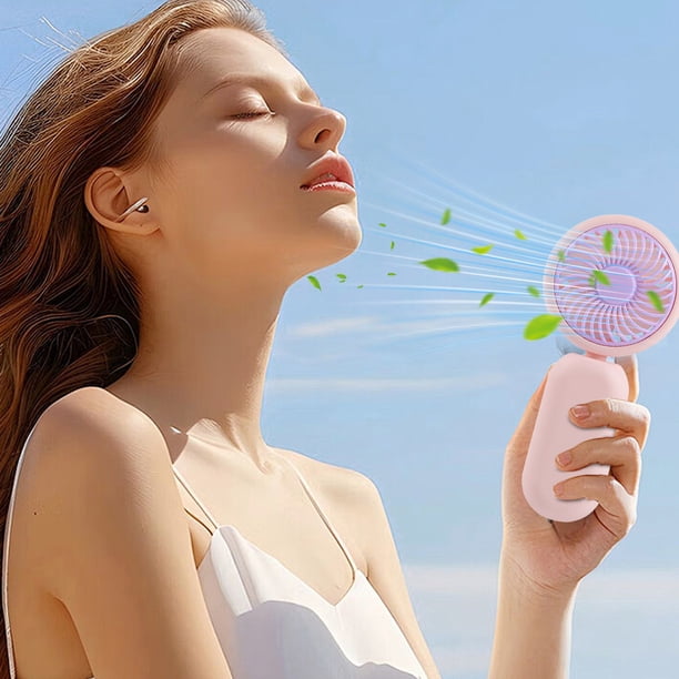 Xihbxyly Ventilador Portátil, Compacto, Recargable Por Usb, Miniventilador de Velocidad Ajustable, Solución Ligera de Refrigeración para Exteriores, Ideal para Viajes, Oficina y Hogar, Ideal para Est