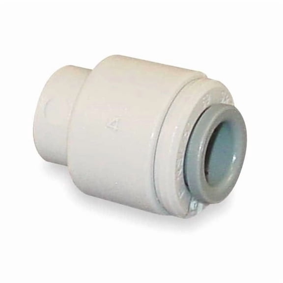 Push-Fit Fitting Cap, 1/4 in Tube Size, Acetal, Gray, 10 PK