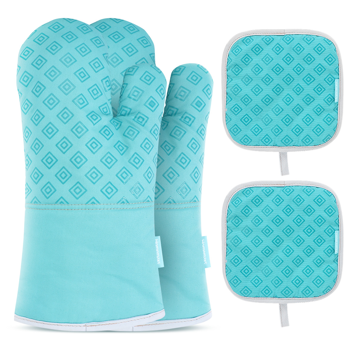 OUNONA Oven Mitts Set Washable Oven Gloves Kitchen Accessories for