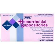 Rugby Easy Open Hemorrhoidal Suppositories Cocoa Butter 88.44% / Phenylephrine HCl 0.25% - 12 Suppositories