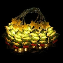 KOYPTL Christmas Tree Shaped String Lights with Double Sided-20 LED,Battery Operated Warm Lights for Christmas Tree Fireplace Bedroom Birthday Party Home Indoor Outdoor Backyard Decorations(9.8 ft)