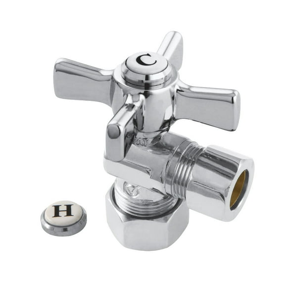 Kingston Brass CC54401ZX 5/8" OD Comp x 1/2" OD Comp Angle Stop Valve, Polished Chrome