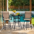 thumbnail image 2 of Homall 2-Piece Beige Swivel Bar Height Patio Stools, Textilene Outdoor Chairs, Weather-Resistant Steel Frame for Patio & Garden, 2 of 7