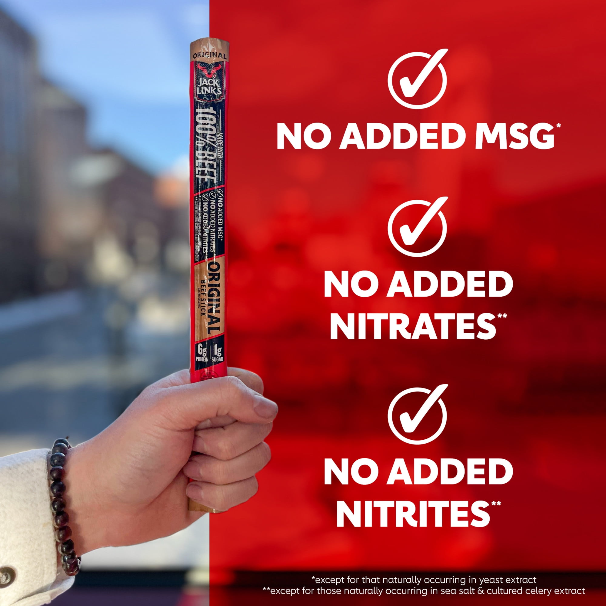 (10 pack) Jack Link’s Beef Sticks, 100% Beef, Original, 12g Protein per Stick, 0.92 oz Stick