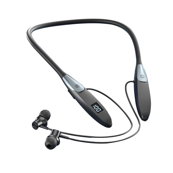 LACKUST Neckband Sports Earbuds, Bluetooth 5.3, 400mAh Long Battery Life, Low Latency, Magnetic, Surround Sound, Type-C Charging - Black