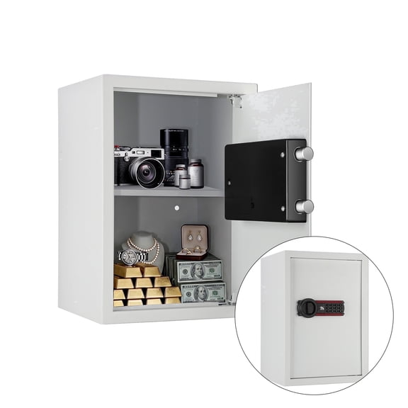 Tigerking 1.8 Cu. ft. Medium Digital Safe Box for Home, Combination Lock Safes with Removable Shelf, White