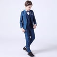 thumbnail image 4 of Conjunto de 3 piezas de chaleco y pantalón blanco para niños, traje para bautismo, boda, graduación, vestido elegante para bebés y adolescentes, disfraz de fiesta, 4 of 5