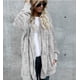 thumbnail image 1 of Cárdigan de lana doble para mujer, chaqueta de manga larga de felpa, abrigo cálido con capucha, prendas de vestir exteriores de gran tamaño, Color sólido, Otoño e Invierno, 1 of 5