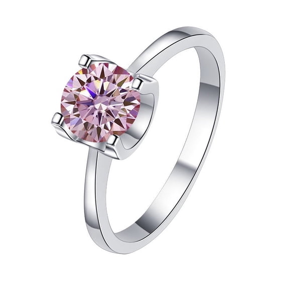 2/3 Carat Blue Moissanite Ring for Womens Sterling Silver Moissanite Diamond Ring Moissanite Engagement Rings for Women Moissanite Wedding Rings Women's Moissanite Promise Rings