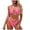 Red, variant on Women Sexy Bikini Set 2 Piece Halter String High Cut Cheeky Thong Swimsuit Bathing Suit (Blue, L)