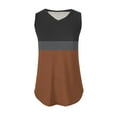 thumbnail image 5 of Tawop T Shirts for Women Womens Tee Shirts Loose Summer V Neck Sleeveless Tank Flowy Sling Brown L(Us:8), 5 of 7