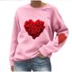 thumbnail image 3 of RKSTN Women's Valentine's Day Sweatshirts Oversized Crewneck Valentines Heart Graphic Print Hoodless Sweatshirt Womens Casual Plus Size Round Neck Loose Comfy Sweatshirt Fall Spring Clothes, 3 of 6