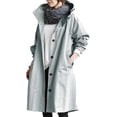 thumbnail image 1 of Veste Coupe-Vent Décontractée pour Femmes avec Boutons, Poches, Capuche, Coupe-Vent, Imperméable pour Randonnée en Plein Air, 1 of 2