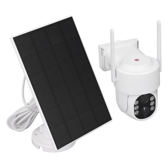 Cámara De Seguridad Solar, Cámara Panorámica E Inclinable Con Detección De Movimiento PIR Para El Hogar