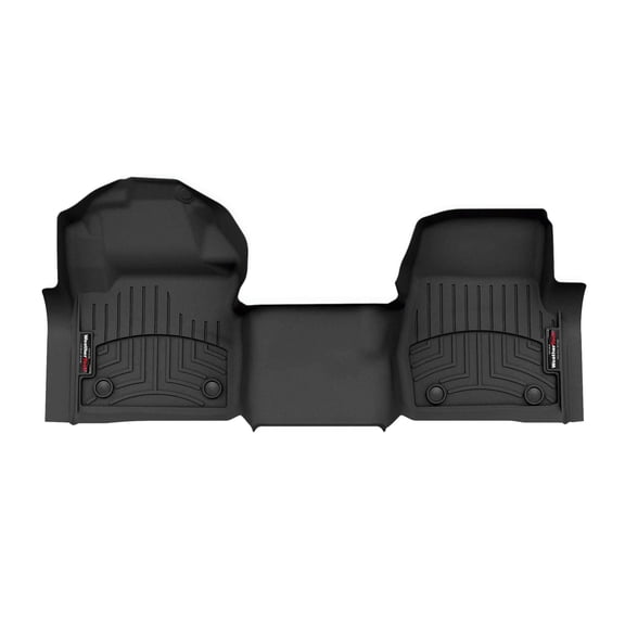 WeatherTech Custom Fit FloorLiners compatible with 2023-2024 Ford Super Duty - 1st Row - Over The Hump, Black