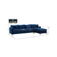 thumbnail image 3 of Meridian Furniture Naomi Contemporary 2pc Velvet Reversible Sectional in Navy, 3 of 17