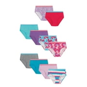Hanes Girls' Tagless Super Soft Cotton Brief Underwear, 10 pack, Sizes 4-16