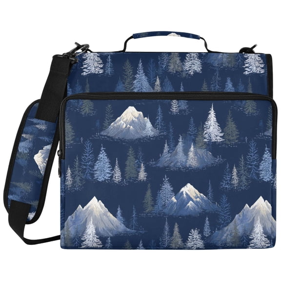ALAZA Zipper Binder Snow Mountains Pattern 2 inch 3 Ring 500 Sheet Capacity Trapper Keeper File Folder Organizer Bag