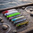 thumbnail image 4 of Topwater Pencil Fishing Lure, Walking the Dog Hard Bait with Treble Hooks for Bass Pike Fishing, Lime Silver, 3.94 Inch, 4 of 5