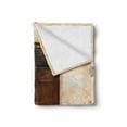 thumbnail image 2 of Italian Soft Flannel Fleece Throw Blanket, Rusty Wood Door Flowers in Italy Town Nostalgic Building, Cozy Plush for Indoor and Outdoor Use, 50" x 70", Cream Lilac Brown, by Ambesonne, 2 of 6