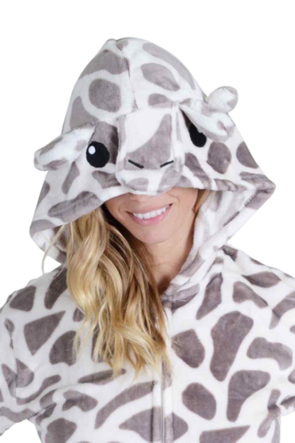 Women's Plush Animal Onesie Pajama, Giraffe, L/XL