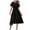 Black, variant on WENWU Women Summer Solid Color Casual Round Neck Short Sleeve Hollow Dress Beach Dresses for Women Long Maxi V Neck Dress for Women Summer