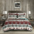 thumbnail image 2 of Chezmoi Collection Dune 3-Piece Southwestern Cowboys Quilt Set, Multicolor Teal Brown Beige Tan Red Printed Microfiber Bedspread, King, 2 of 8