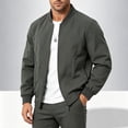 thumbnail image 2 of Agkizg Men's Fall Winter Jackets, Solid Lightweight Zip Up Jacket Long Sleeve Casual Outerwear with Zipper Side Pockets, 2 of 6
