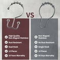 thumbnail image 6 of EVNELE Shower Curtain Hooks Rings, Double Sided Stainless Steel Shower Hooks Rust Proof for Bathroom Shower Rods Curtain, Set of 12, Nickel, 6 of 8