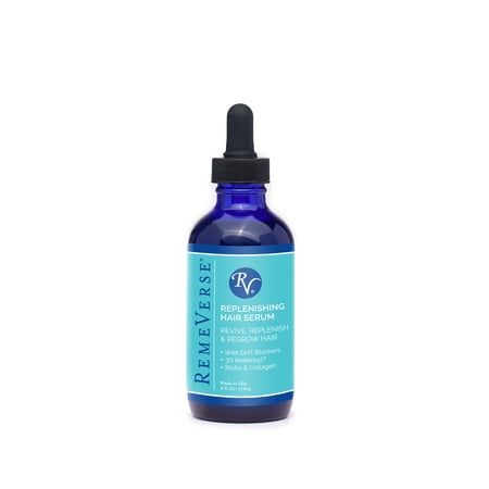 RemeVerse Replenishing Hair Serum with 3% Redensyl to Revive Thinning Hair, Mitigate Hair Loss, Encourage New Hair Growth. Contains Biotin, Collagen, Peptides, DHT Blockers, Vitamins (4 Fl Oz)