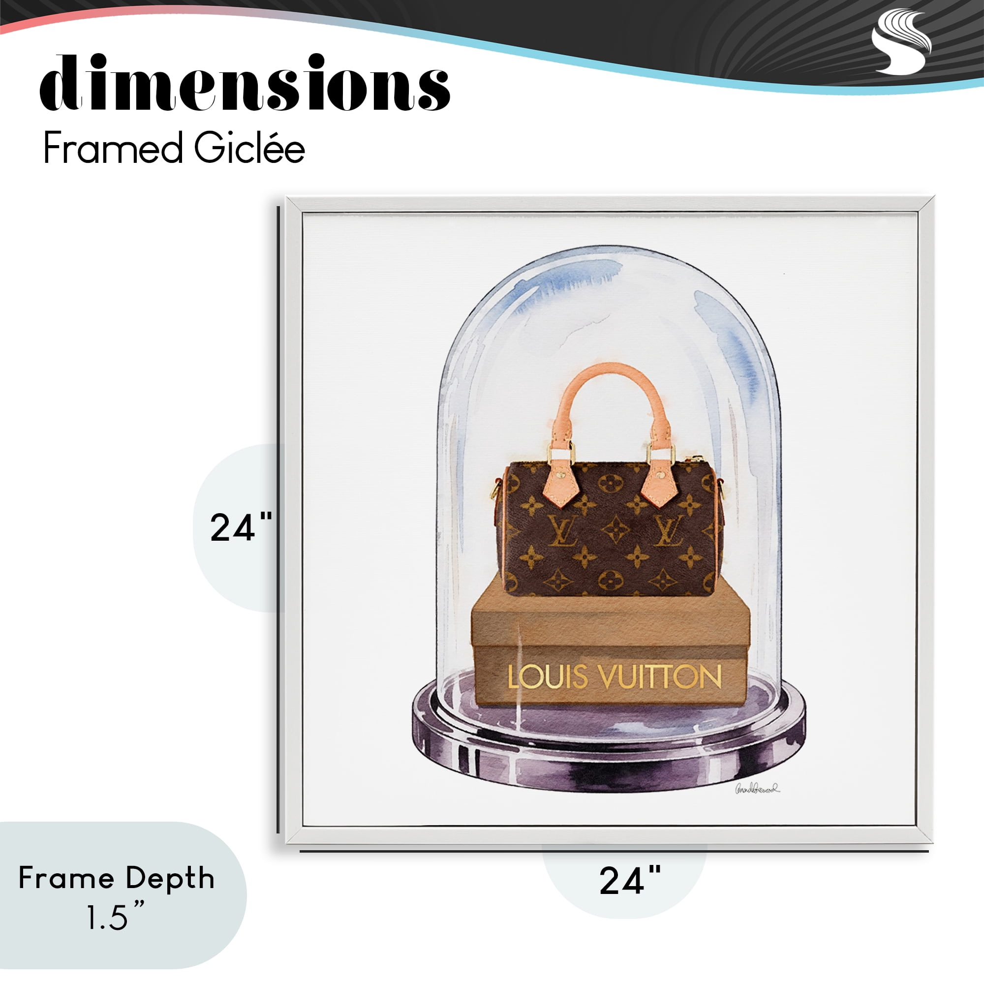 Stupell Industries Glam Purse Bell Jar White Framed Giclee Art, design by Amanda Greenwood
