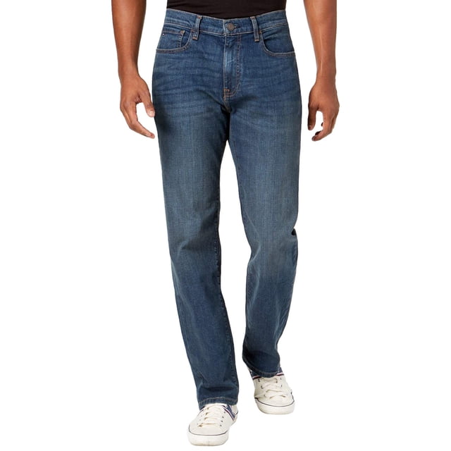 Vaqueros Tommy Hilfiger de corte holgado, elásticos, vintage, oscuros, 36 de ancho x 32 de largo