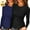 Bm-02-4 Navy Blue Black, variant on Women Long Sleeve Top Casual Basic Slim Knit Ribbed T Shirt