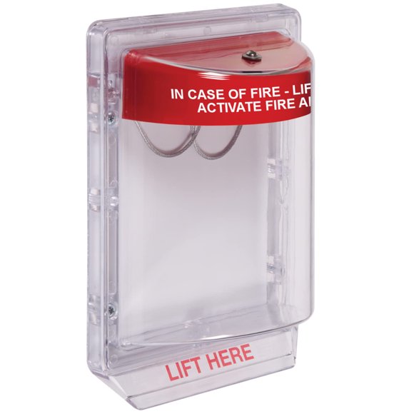 Safety Technology International, Inc. STI-1100 Butée II avec Klaxon, Montage Affleurant, Housse de Protection en Polycarbonate, Rouge