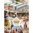 thumbnail image 5 of Sage Green Grey Striped Table Cloth, Minimalist Farmhouse Stripe Waterproof Tablecloth for Square Tables, Reusable Washable Fabric Table Cover for Restaurant Kitchen Dining Tables 60"x60", 5 of 6