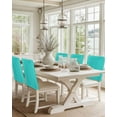 thumbnail image 6 of nqOlkjepod Turquoise Chair Covers Set of 8, Decorative Chair Back Cover, Modern Pure Turquoise Dining Room Chair Slipcovers Removable Chair Protectors Covers for Party Banquet, 6 of 7